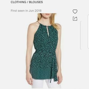 Michael Michael Kors Chain Neck Leopard Blouse